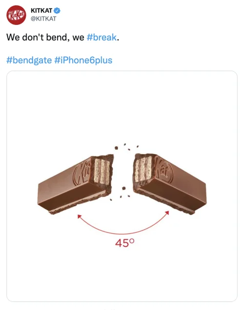 Kitkat brekt i to